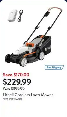 Walmart Litheli Cordless Lawn Mower offer