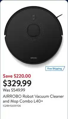 Walmart AIRROBO Robot Vacuum Cleaner and Mop Combo L40+ offer