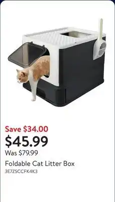 Walmart Foldable Cat Litter Box offer