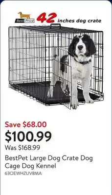 Walmart BestPet Large Dog Crate Dog Cage Dog Kennel offer