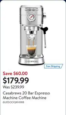 Walmart Casabrews 20 Bar Espresso Machine Coffee Machine offer