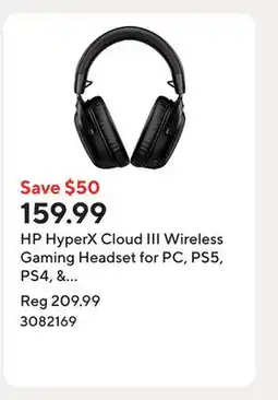 Staples HP HyperX Cloud III Wireless Gaming Headset for PC, PS5, PS4, & Nintendo Switch - Black offer