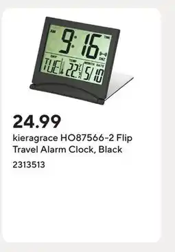 Staples kieragrace HO87566-2 Flip Travel Alarm Clock, Black offer