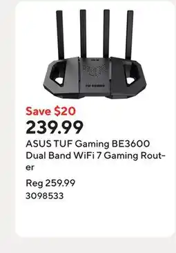 Staples ASUS TUF Gaming BE3600 Dual Band WiFi 7 Gaming Router offer