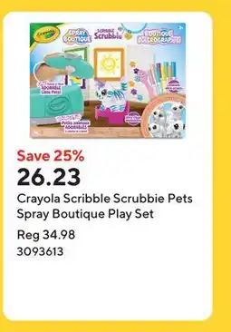 Staples Crayola Scribble Scrubbie Pets Spray Boutique Play Set offer