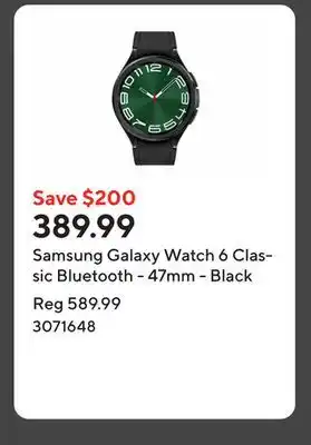 Staples Samsung Galaxy Watch 6 Classic Bluetooth - 47mm - Black offer