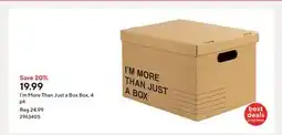 Staples I'm More Than Just a Box Box, 4 pk offer