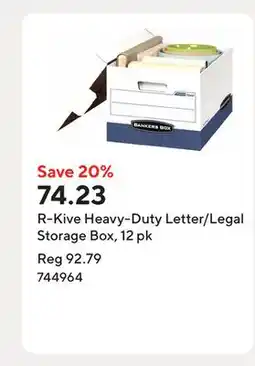 Staples R-Kive Heavy-Duty Letter/Legal Storage Box, 12 pk offer