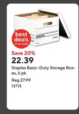 Staples Staples Basic-Duty Storage Boxes, 6 pk offer