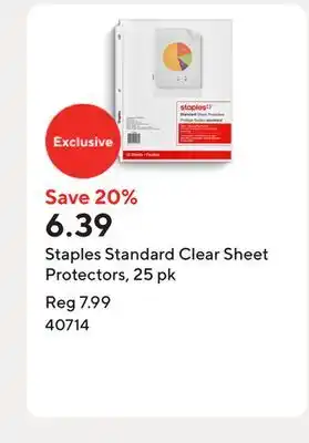 Staples Staples Standard Clear Sheet Protectors, 25 pk offer