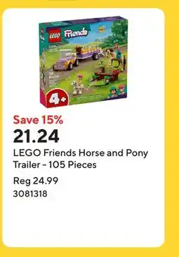 Staples LEGO Friends Horse and Pony Trailer - 105 Pieces offer