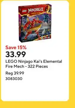 Staples LEGO Ninjago Kai's Elemental Fire Mech - 322 Pieces offer