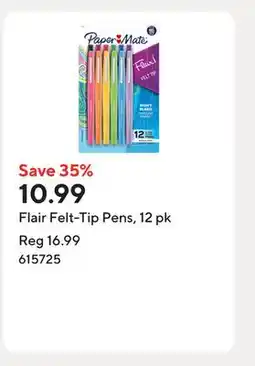 Staples Flair Felt-Tip Pens, 12 pk offer