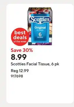 Staples Scotties Facial Tissue, 6 pk offer