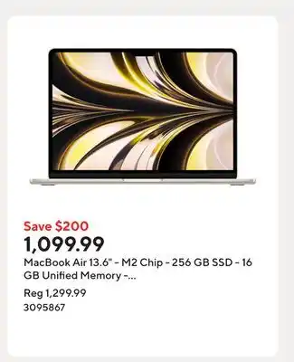 Staples MacBook Air 13.6 - M2 Chip - 256 GB SSD - 16 GB Unified Memory - Starlight - English offer