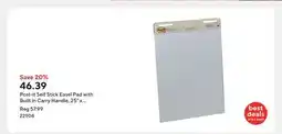 Staples Post-it Self Stick Easel Pad with Built in Carry Handle, 25 x 30-1/2, White, 30 Sheets Per Pad offer