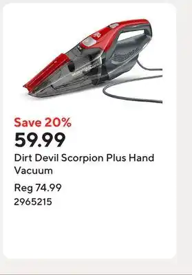 Staples Dirt Devil Scorpion Plus Hand Vacuum offer