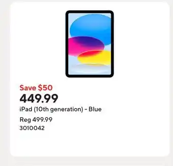 Staples iPad (10th generation) - Blue offer