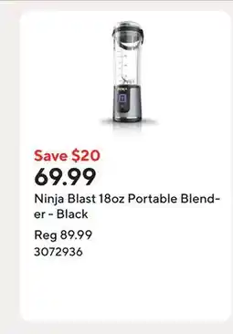 Staples Ninja Blast 18oz Portable Blender - Black offer