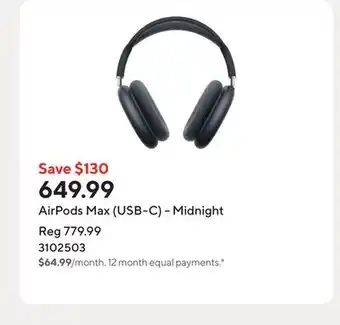 Staples AirPods Max (USB-C) - Midnight offer