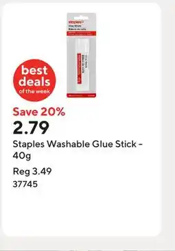 Staples Staples Washable Glue Stick - 40g offer