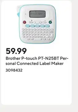 Staples Brother P-touch PT-N25BT Personal Connected Label Maker offer