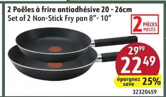 Hart Set of 2 Non-Stick Fry pan 8- 10 offer