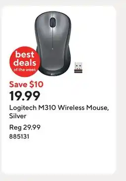 Staples Logitech M310 Wireless Mouse, Silver offer