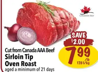 Farm Boy Cut from Canada AAA Beef Sirloin Tip Oven Roast offer