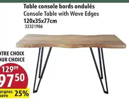 Hart Console Table with Wave Edges offer