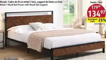 Sushi Shop Metal / Wood Bed Frame with Wood Slat Support offer