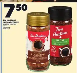 Loblaws TIM HORTONS INSTANT COFFEE, 100 G offer