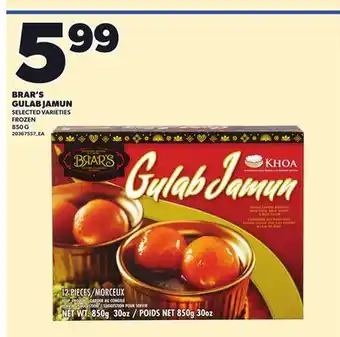 Loblaws BRAR'S GULAB JAMUN, 850 G offer