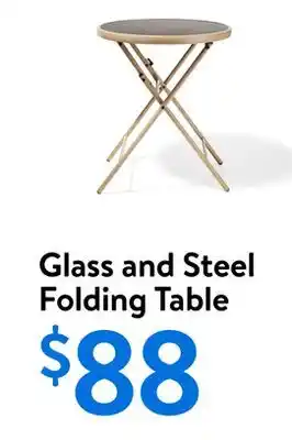 Walmart Glass and Steel Folding Table offer