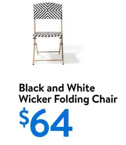 Walmart Black and White Wicker Folding Chair offer