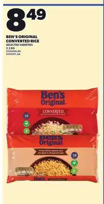 Loblaws BEN'S ORIGINAL CONVERTED RICE, 2.2 KG offer