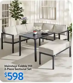 Walmart Mainstays Cobble Hill 3-Piece Sectional Set offer