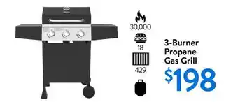 Walmart 3-Burner Propane Gas Grill offer