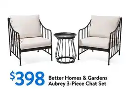 Walmart Better Homes & Gardens Aubrey 3-Piece Chat Set offer