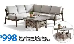 Walmart Better Homes & Gardens Prado 4-Piece Sectional Set offer