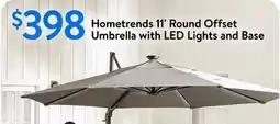 Walmart Hometrends 11 Round Offset Umbrella with LED Lights and Base offer