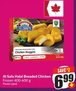 Chalo FreshCo Al Safa Halal Breaded Chicken Frozen 400-600 g offer