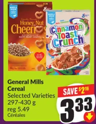 Chalo FreshCo General Mills Cereal Selected Varieties 297-430 g offer