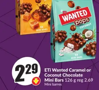 Chalo FreshCo ETi Wanted Caramel or Coconut Chocolate Mini Bars 126 g offer