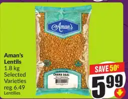 Chalo FreshCo Aman's Lentils 1.8 kg Selected Varieties offer