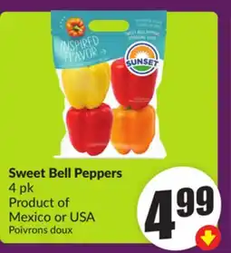 Chalo FreshCo Sweet Bell Peppers 4 pk Product of Mexico or USA offer