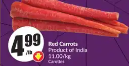 Chalo FreshCo Red Carrots Product of India 11.00/kg offer