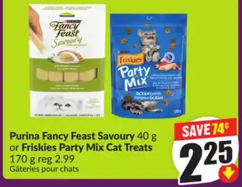 Chalo FreshCo Purina Fancy Feast Savoury 40 g or Friskies Party Mix Cat Treats 170 g offer