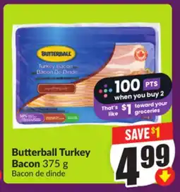 Chalo FreshCo Butterball Turkey Bacon 375 g offer