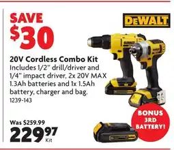 Home Hardware 20V Cordless Combo Kit offer